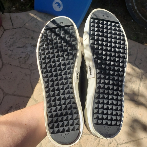 Fendi Black and White Monster Slip-On Sneakers - Picture 8 of 12